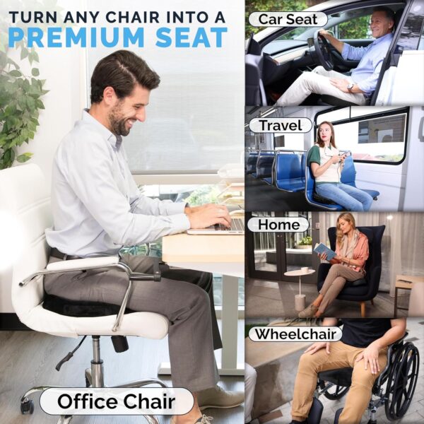 ComfiLife Premium Gel & Memory Foam Seat Cushion u2013 Doctor Recommended Office Chair Cushion, Car Seat Cushion u2013 Chair Cushions for Back & Sciatica Pain Relief u2013 Seat Cushions for Office & Desk (Black) - Image 7