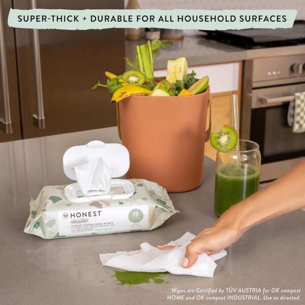 The Honest Company Clean Conscious Multi-Use Wipes | Hypoallergenic + Unscented for Sensitive Skin | Over 99% Water, Compostable, Plant Based, Baby Wipes | Pattern Play, 720 Count - Image 2